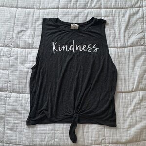 Dirtee Laundry grey “kindness” tank top, size L